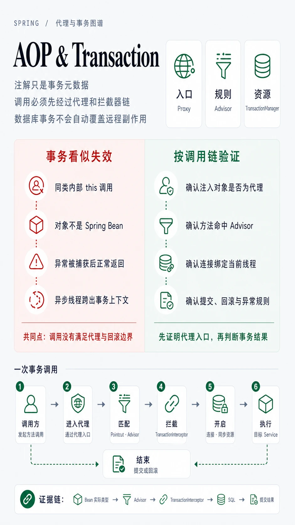 Spring AOP 与事务总结图